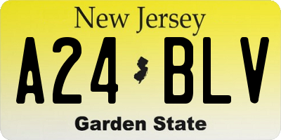 NJ license plate A24BLV