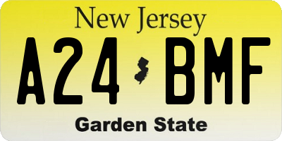 NJ license plate A24BMF