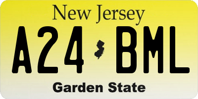 NJ license plate A24BML