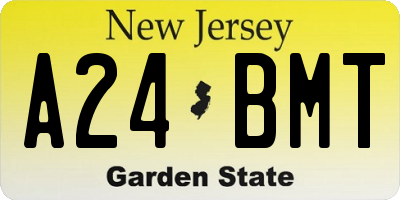 NJ license plate A24BMT