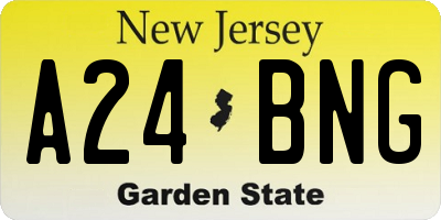 NJ license plate A24BNG