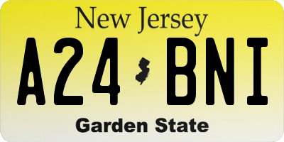 NJ license plate A24BNI
