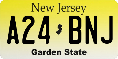 NJ license plate A24BNJ