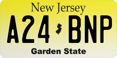 NJ license plate A24BNP