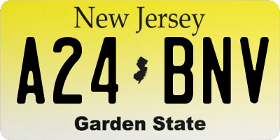NJ license plate A24BNV