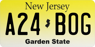 NJ license plate A24BOG
