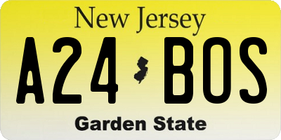 NJ license plate A24BOS