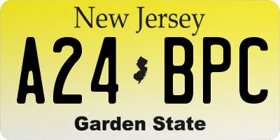 NJ license plate A24BPC