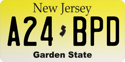 NJ license plate A24BPD