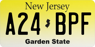 NJ license plate A24BPF
