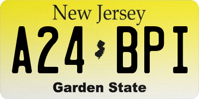 NJ license plate A24BPI