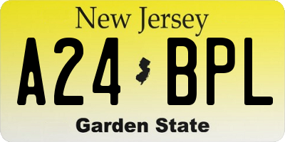 NJ license plate A24BPL