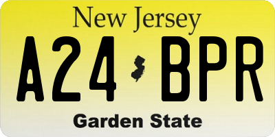 NJ license plate A24BPR