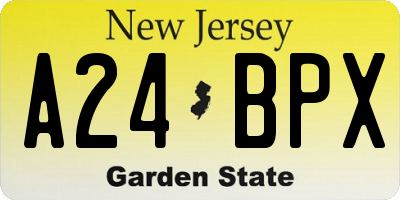 NJ license plate A24BPX