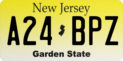 NJ license plate A24BPZ