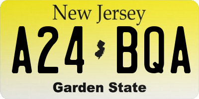NJ license plate A24BQA
