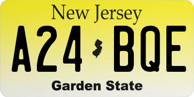 NJ license plate A24BQE