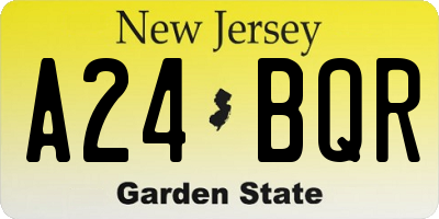 NJ license plate A24BQR
