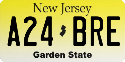 NJ license plate A24BRE
