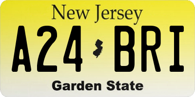 NJ license plate A24BRI