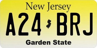 NJ license plate A24BRJ