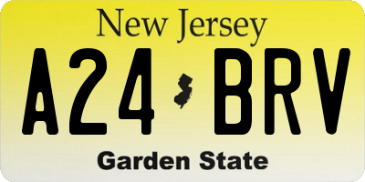 NJ license plate A24BRV