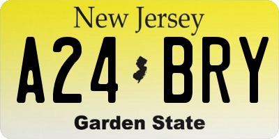 NJ license plate A24BRY