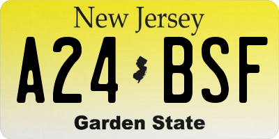 NJ license plate A24BSF