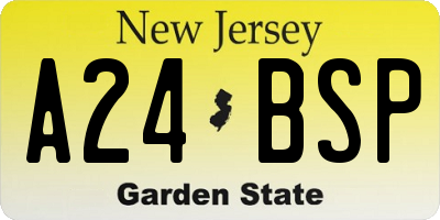NJ license plate A24BSP