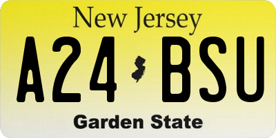 NJ license plate A24BSU
