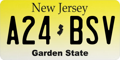 NJ license plate A24BSV