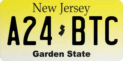 NJ license plate A24BTC