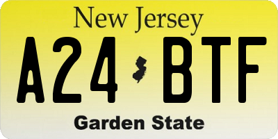 NJ license plate A24BTF