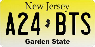 NJ license plate A24BTS