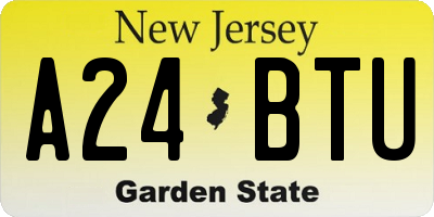 NJ license plate A24BTU