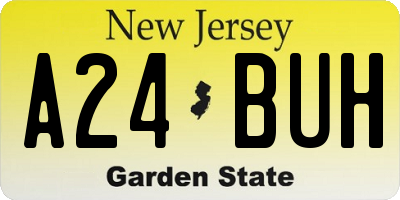 NJ license plate A24BUH