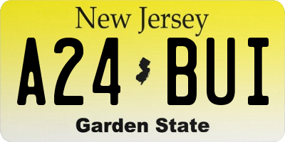 NJ license plate A24BUI