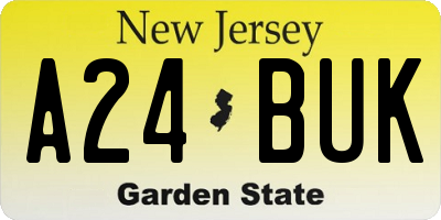 NJ license plate A24BUK