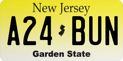 NJ license plate A24BUN