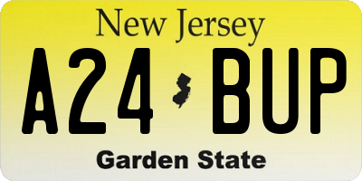 NJ license plate A24BUP