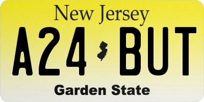 NJ license plate A24BUT