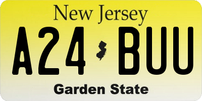 NJ license plate A24BUU