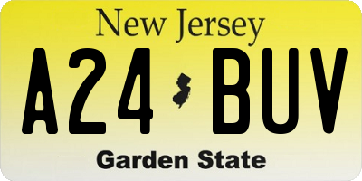 NJ license plate A24BUV