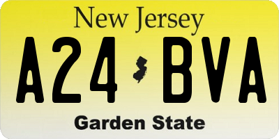 NJ license plate A24BVA