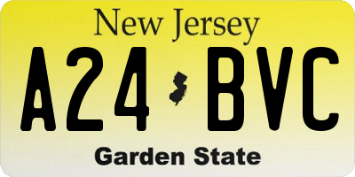 NJ license plate A24BVC