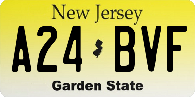 NJ license plate A24BVF