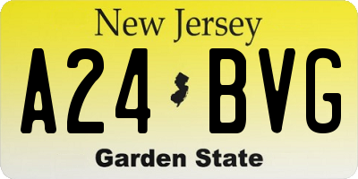 NJ license plate A24BVG