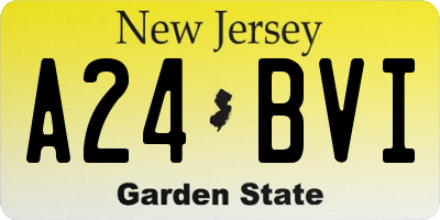 NJ license plate A24BVI