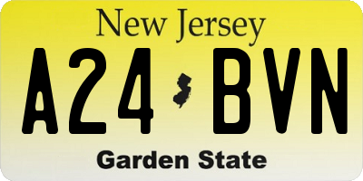 NJ license plate A24BVN