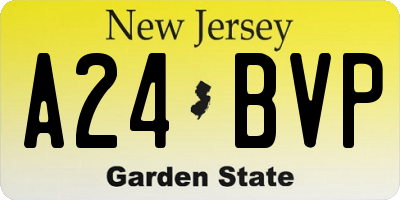 NJ license plate A24BVP